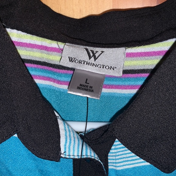 NEW! Worthington Striped Tank Top Blouse - Picture 4 of 9